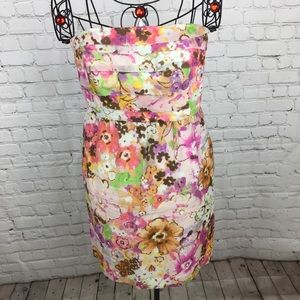 J.Crew Strapless Floral Dress Sz 2
